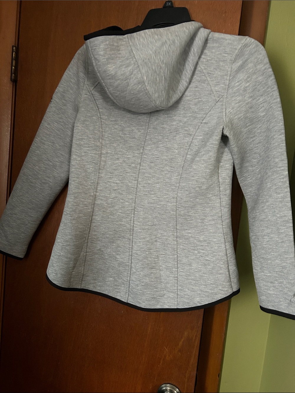 Gerry Weber Light Gray Hooded Ponte Bomber Jacket with Black Trim